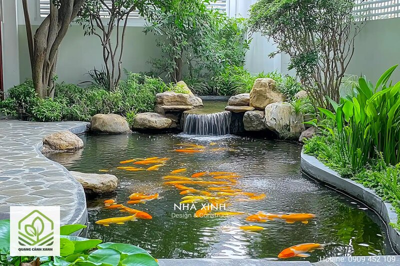 Thiết kế hồ cá koi sân vườn - Bơm tuần hoàn và sục khí trong thiết kế hồ cá koi sân vườn