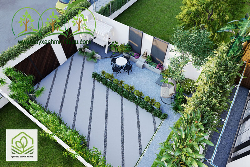 Thiết kế sân vườn Đồng Nai - Khu tiếp khách đặt gần nhà, khu cây ăn trái đặt xa hơn Thiết kế sân vườn Đồng Nai - Khu tiếp khách đặt gần nhà, khu cây ăn trái đặt xa hơn