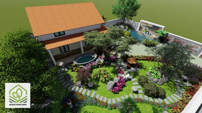 Thiết kế sân vườn homestay - Nguyên tắc số một là ít công bảo dưỡng