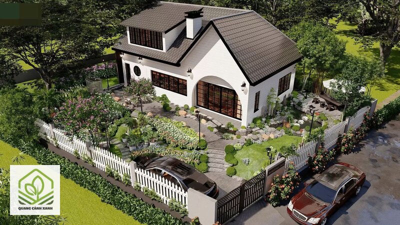 Thiết kế sân vườn nhà cấp 4 - Sân rộng hơn nhà phố, tiền ít hơn biệt thự vườn