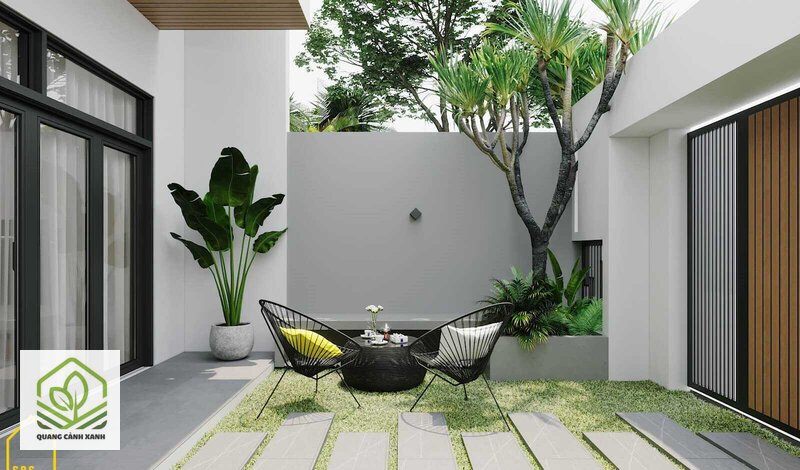 Thiết kế sân vườn nhà phố - Sân trước, sân sau và giếng trời là ba điều kiện khác nhau Thiết kế sân vườn nhà phố - Sân trước, sân sau và giếng trời là ba điều kiện khác nhau