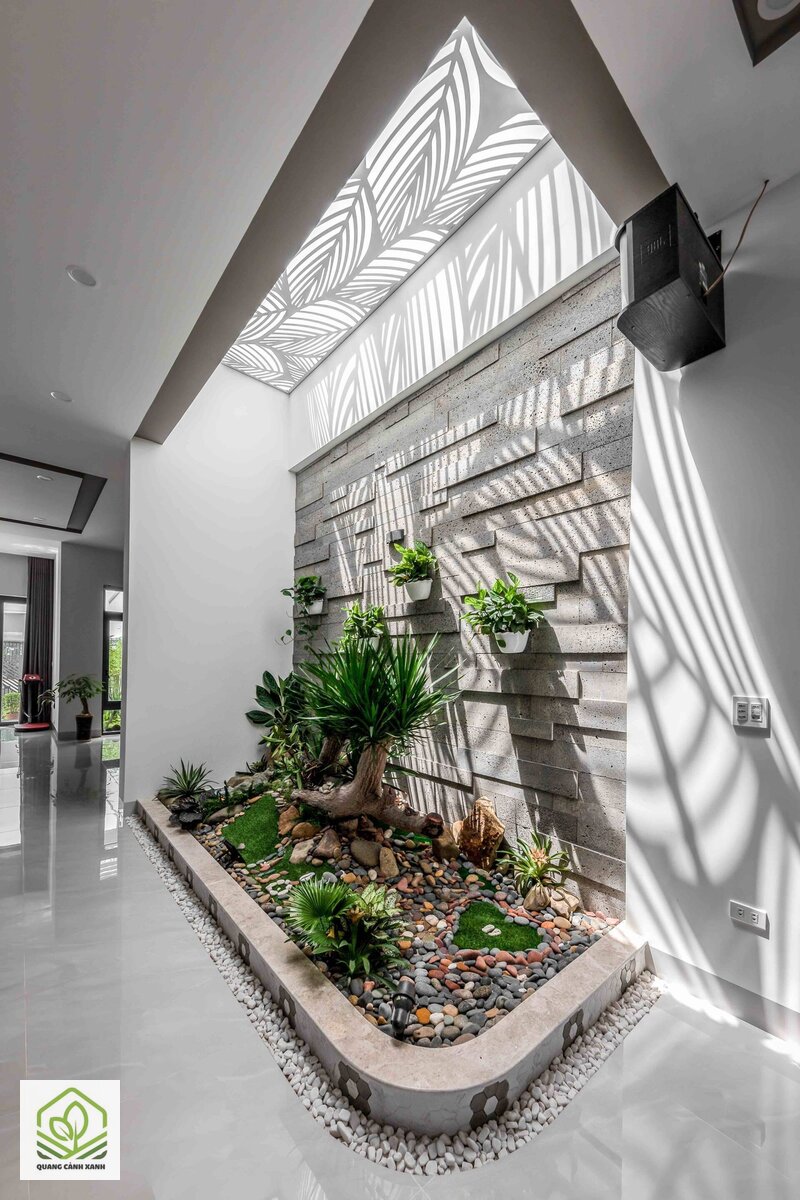 Thiết kế tiểu cảnh giếng trời - Thoát nước sàn không được phép đọng, dù chỉ một vũng nhỏ